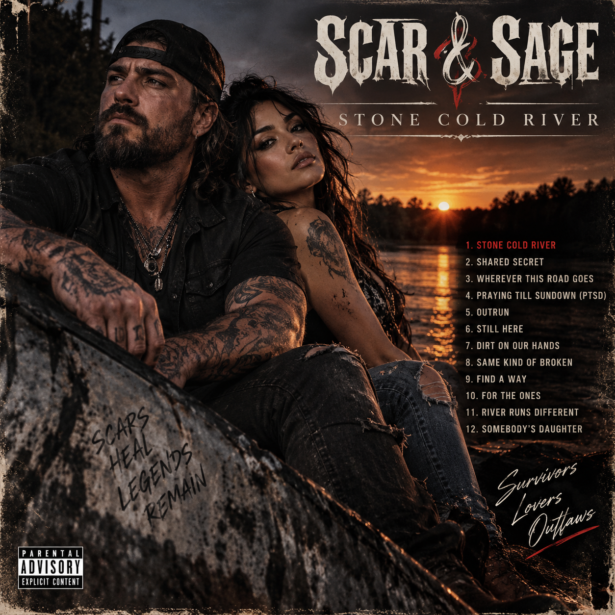 Scar & Sage — Stone Cold River album cover artwork